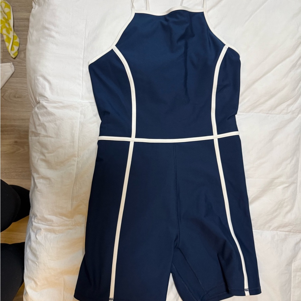 Elegant Navy and White Jumpsuit